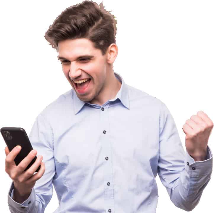 hombre con movil